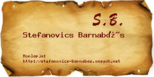 Stefanovics Barnabás névjegykártya